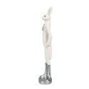 Clayre & Eef Statuetta Coniglio 28 cm Bianco Poliresina