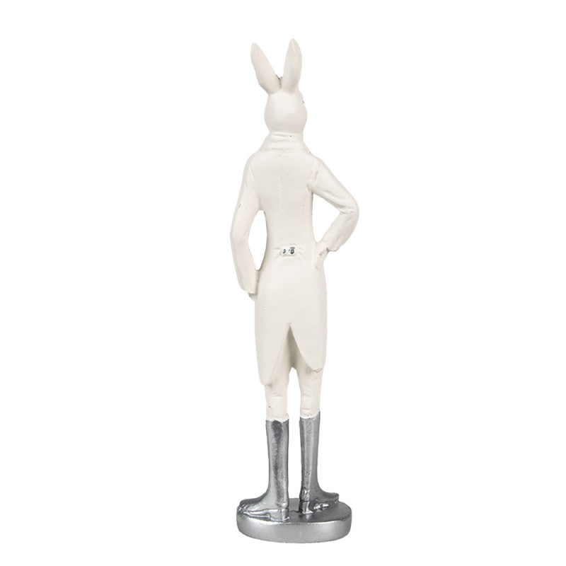 Clayre & Eef Figurine Lapin 28 cm Blanc Polyrésine