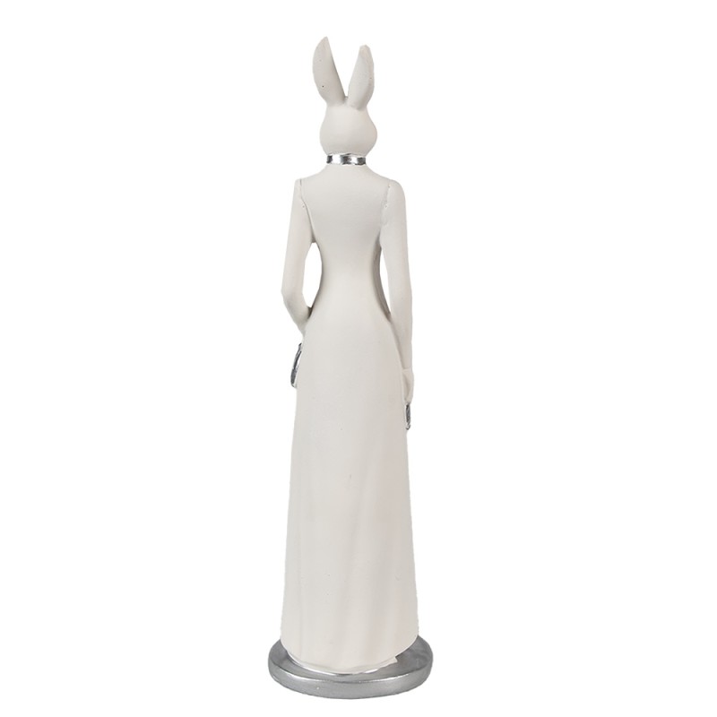 Clayre & Eef Figurine Lapin 28 cm Blanc Polyrésine