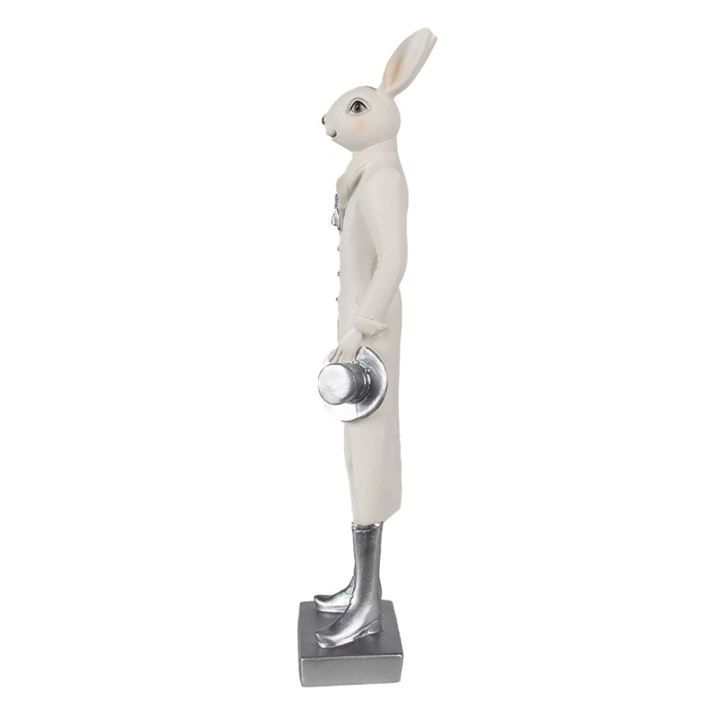 Clayre & Eef Figur Kaninchen 34 cm Weiß Polyresin