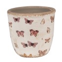 Clayre & Eef Planter Ø 13x12 cm Beige Pink Ceramic Butterflies