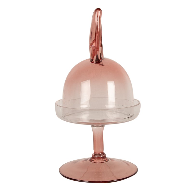 Clayre & Eef Cloche Ø 12x23 cm Pink Glass Round Rabbit