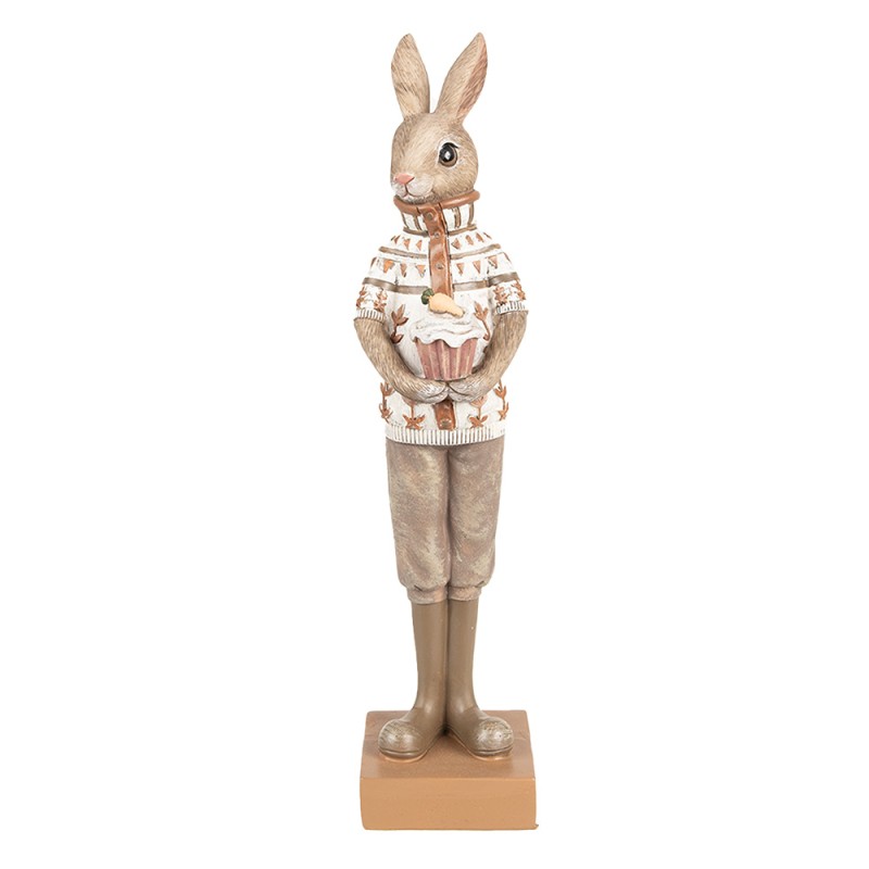 Clayre & Eef Figur Kaninchen 28 cm Braun Beige Polyresin