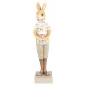 Clayre & Eef Figur Kaninchen 28 cm Braun Grün Polyresin