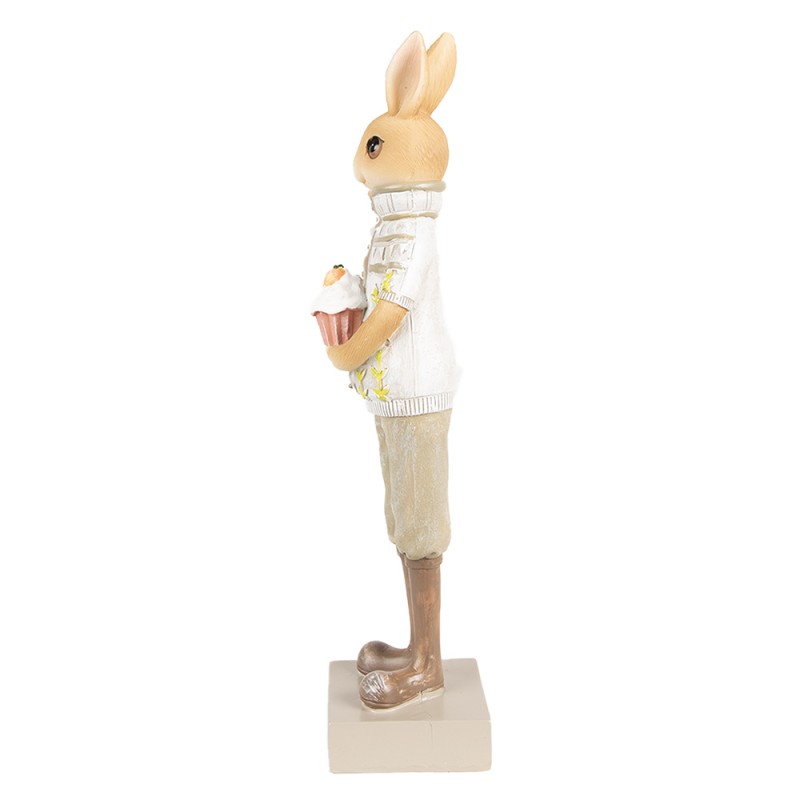Clayre & Eef Figurine Rabbit 28 cm Brown Green Polyresin