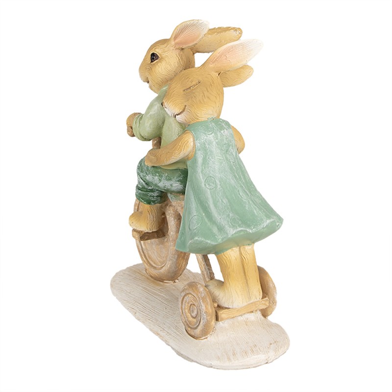 Clayre & Eef Figurine Rabbit 14 cm Brown Green Polyresin