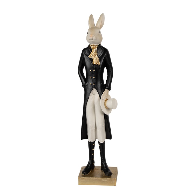 Clayre & Eef Figur Kaninchen 34 cm Beige Schwarz Polyresin