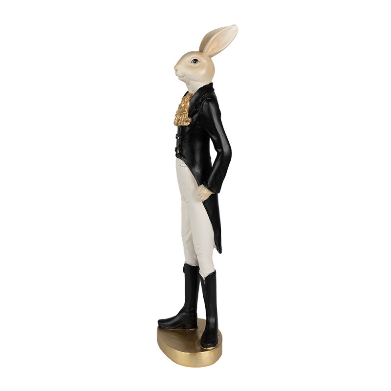 Clayre & Eef Figur Kaninchen 20 cm Beige Schwarz Polyresin