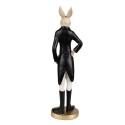 Clayre & Eef Figurine Lapin 20 cm Beige Noir Polyrésine