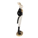 Clayre & Eef Figur Kaninchen 20 cm Beige Schwarz Polyresin
