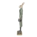 Clayre & Eef Figurine Lapin 36 cm Beige Vert Polyrésine