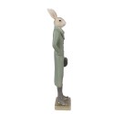 Clayre & Eef Figurine Lapin 36 cm Beige Vert Polyrésine