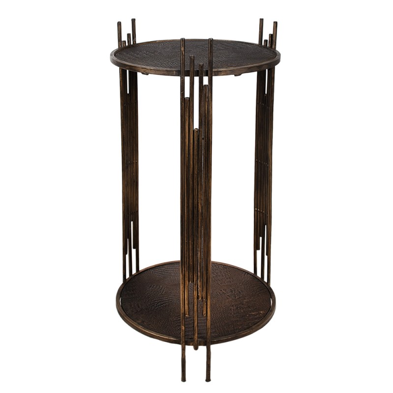 Clayre & Eef Side Table 42x41x89 cm Brown Iron Round