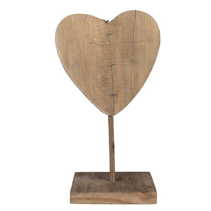 Clayre & Eef Dekorationsfigur Herz 15x8x27 cm Braun Holz