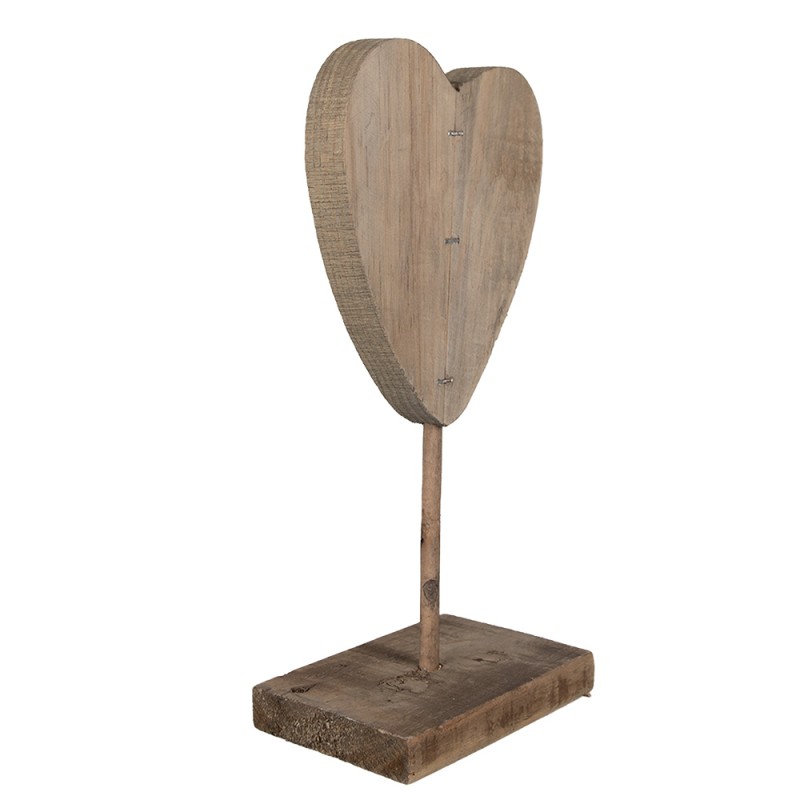 Clayre & Eef Decorative Figurine Heart 15x8x27 cm Brown Wood