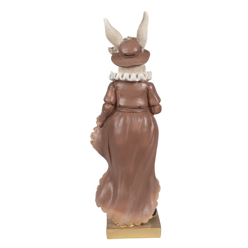 Clayre & Eef Figurine Lapin 30 cm Beige Marron Polyrésine