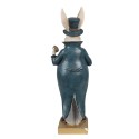 Clayre & Eef Figur Kaninchen 30 cm Beige Blau Polyresin