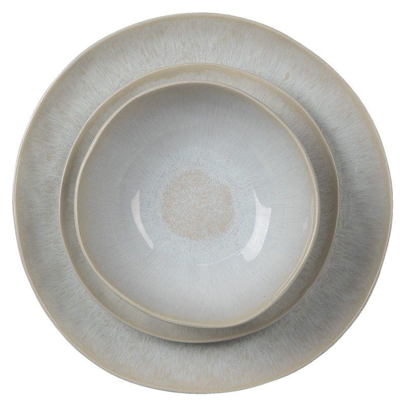 Clayre & Eef Piatto per la colazione Ø 20 cm Grigio Ceramica