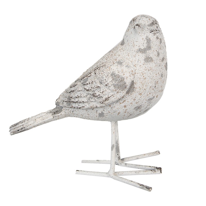 Clayre & Eef Statuetta Uccello 14 cm Grigio Poliresina