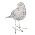 Clayre & Eef Figurine Oiseau 14 cm Gris Polyrésine