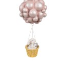 Clayre & Eef Decoratie Hanger Luchtballon 22 cm Beige Roze Polyresin