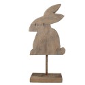 Clayre & Eef Statuetta decorativa Coniglio 14x8x32 cm Marrone Legno