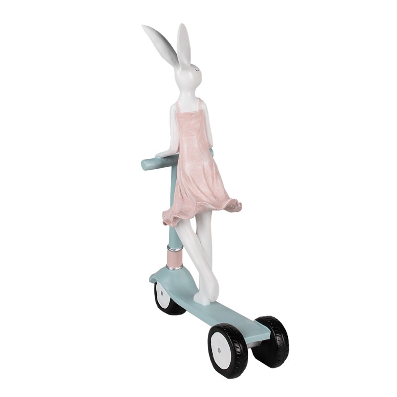 Clayre & Eef Figur Kaninchen 62 cm Weiß Rosa Polyresin