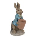 Clayre & Eef Figurine Rabbit 46 cm Brown Blue Polyresin