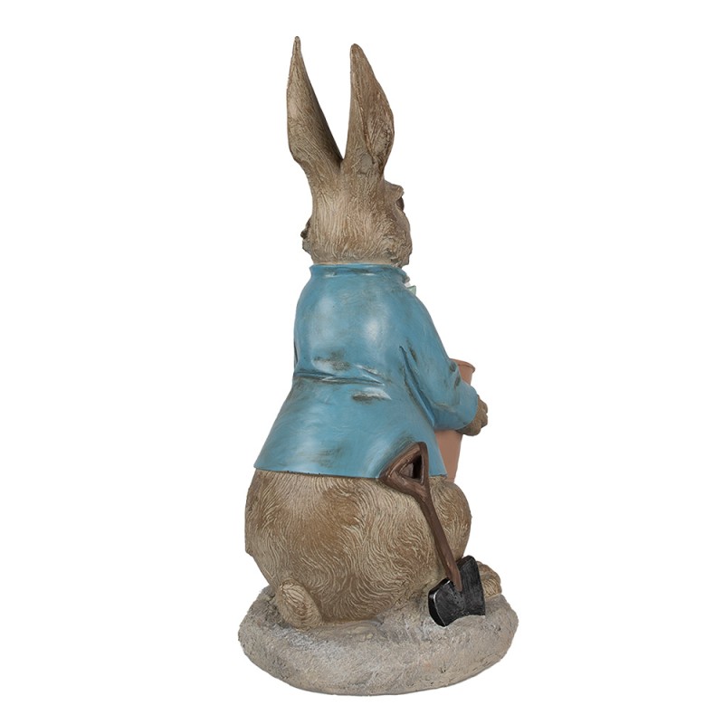 Clayre & Eef Figur Kaninchen 46 cm Braun Blau Polyresin