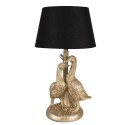 Clayre & Eef Table Lamp Duck Ø 20x37 cm Gold colored Black Polyresin