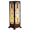 LumiLamp Table Lamp Tiffany 12x12x35 cm  Beige Brown Glass Rectangle