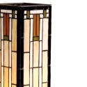 LumiLamp Tiffany Tischlampe 12x12x35 cm  Beige Braun Glas Rechteck
