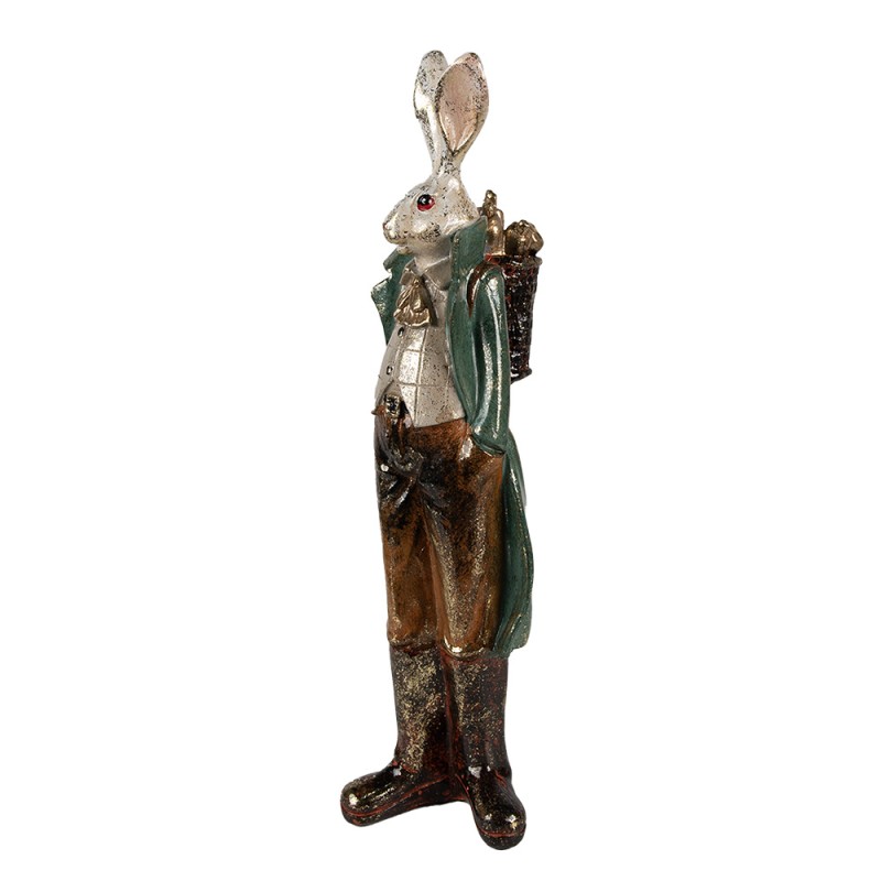Clayre & Eef Figurine Rabbit 37 cm White Gold colored Polyresin
