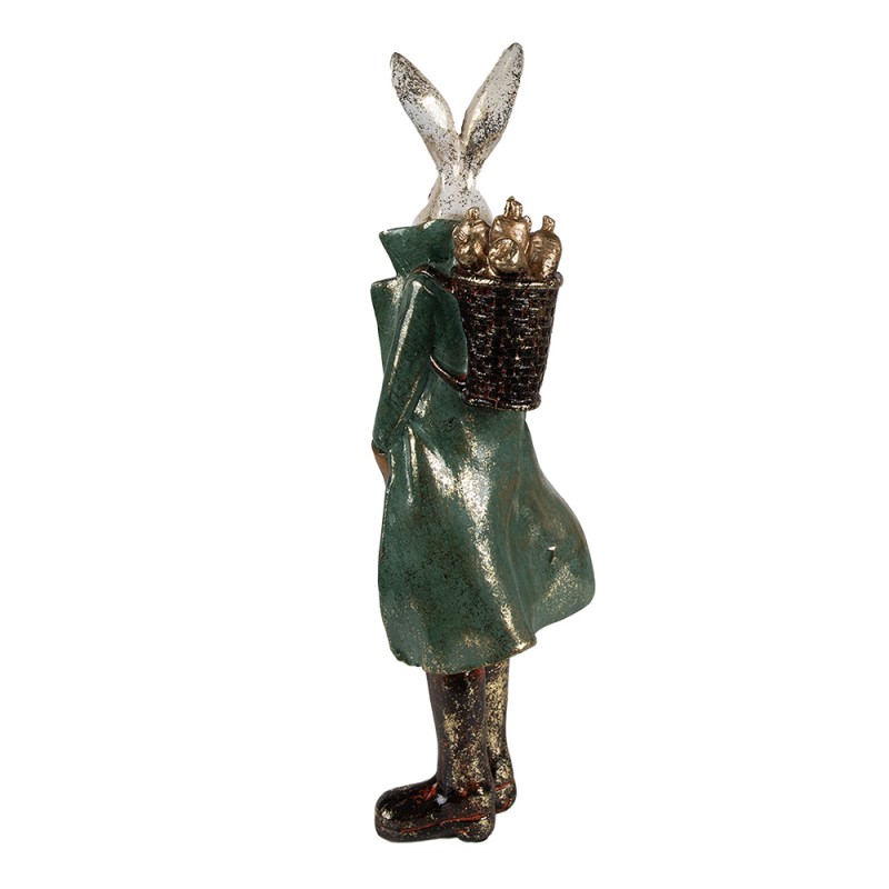 Clayre & Eef Figurine Rabbit 37 cm White Gold colored Polyresin