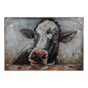Clayre & Eef 3D Metal Paintings 90x60 cm Black White Iron Cow