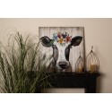 Clayre & Eef 3D Metal Paintings 80x80 cm White Black Iron Cow