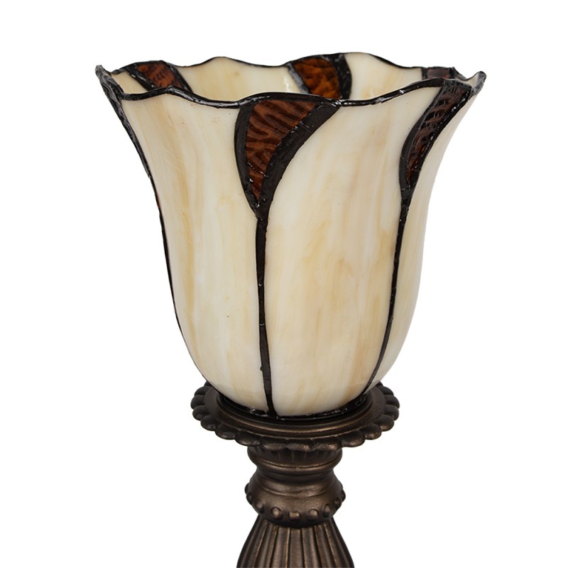 LumiLamp Table Lamp Tiffany Ø 16x32 cm  Beige Brown Glass
