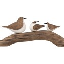 Clayre & Eef Figurine décorative Oiseaux 35x5x12 cm Marron Blanc Bois