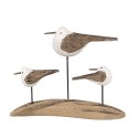 Clayre & Eef Figurine décorative Oiseaux 17x5x14 cm Marron Blanc Bois
