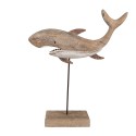 Clayre & Eef Figurine décorative Requin 37 cm Marron Bois