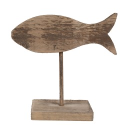 Clayre & Eef Figur Fisch 20 cm Braun Holz