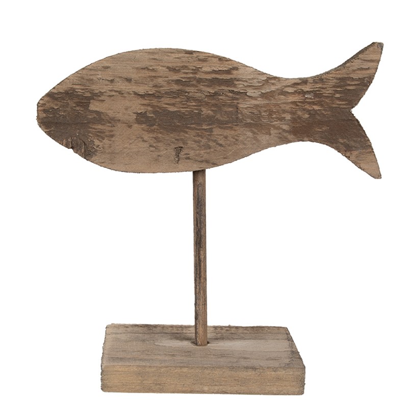 Clayre & Eef Figur Fisch 20 cm Braun Holz