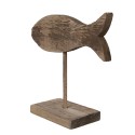 Clayre & Eef Figurine Fish 20 cm Brown Wood