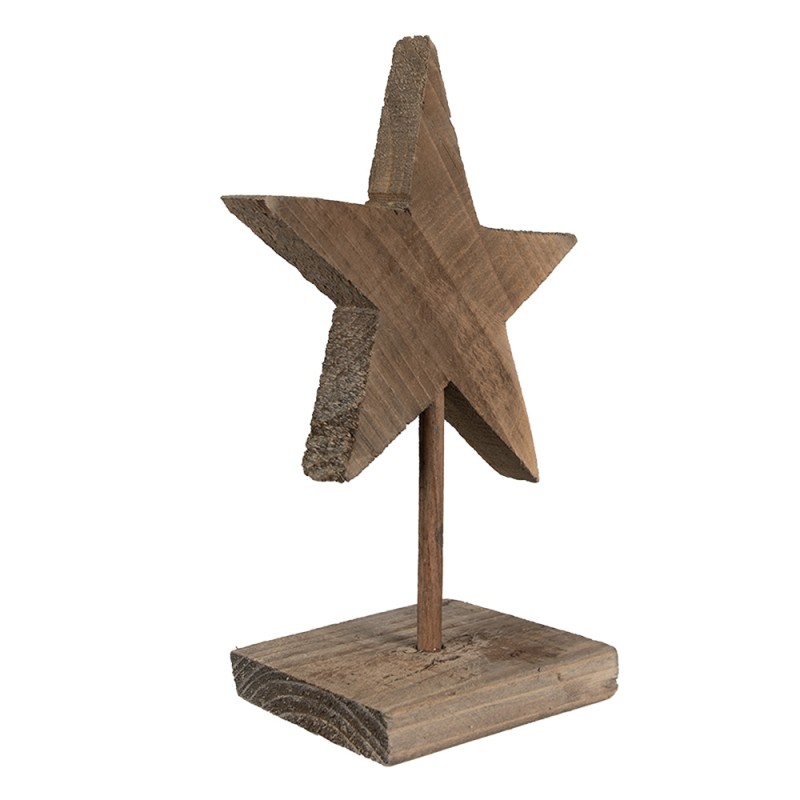 Clayre & Eef Decorative Figurine Star 15x8x21 cm Brown Wood