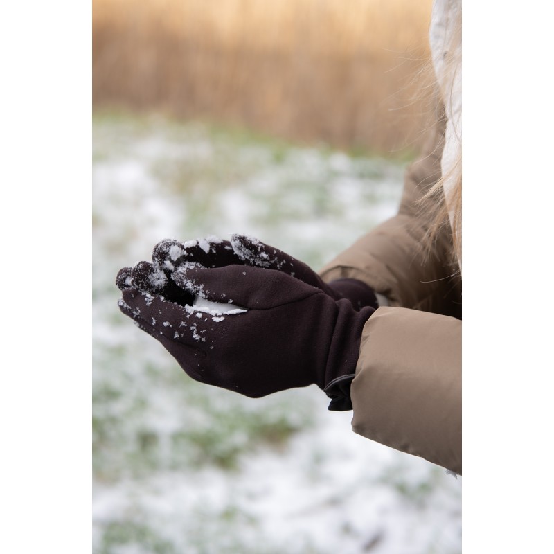 Juleeze Handschoenen Winter  8x24 cm Bruin Katoen Polyester