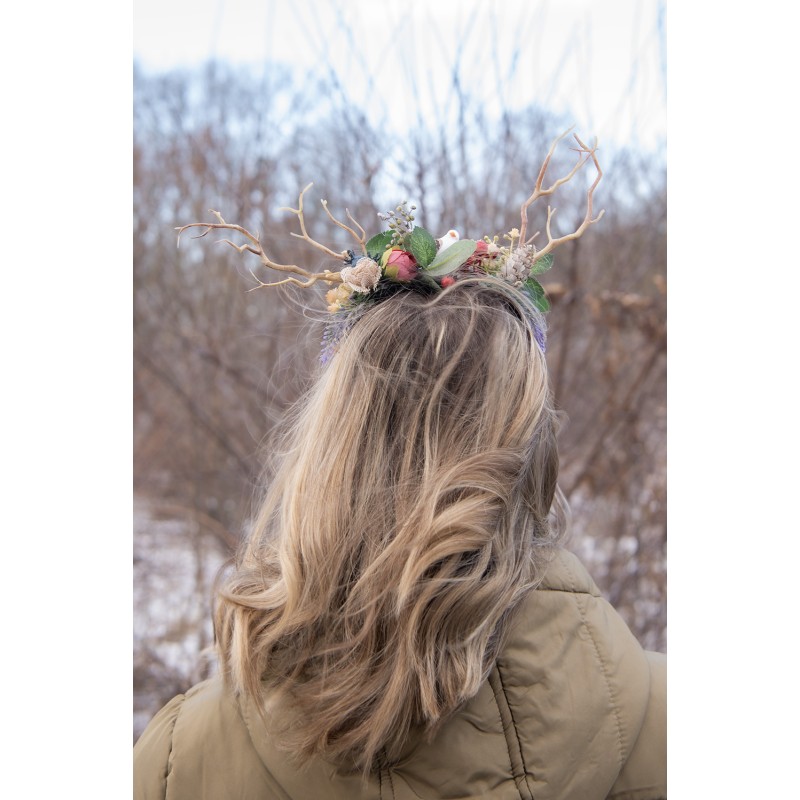 Clayre & Eef Headband Girl Green Plastic Branches