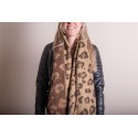 Juleeze Winter Scarf Women 65x185 cm Beige Brown Panther