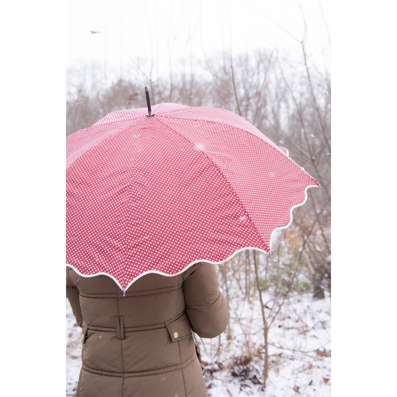 Juleeze Erwachsenen-Regenschirm Ø 98 cm Rot Polyester Punkte