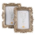 Clayre & Eef Photo Frame 13x18 cm Gold colored Plastic Glass Rectangle