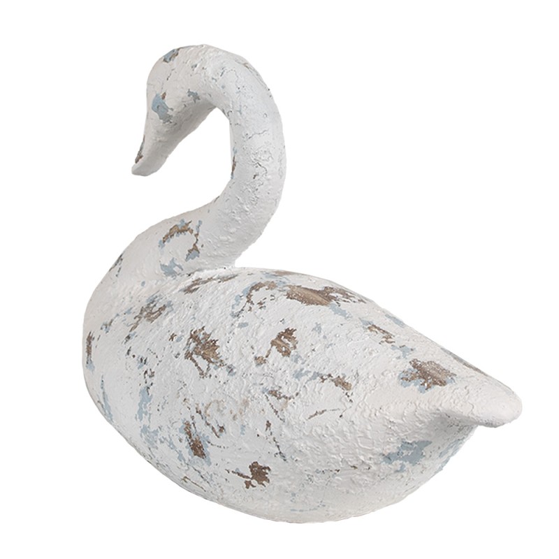 Clayre & Eef Decorative Figurine Swan 32x14x22 cm White Brown Polyresin